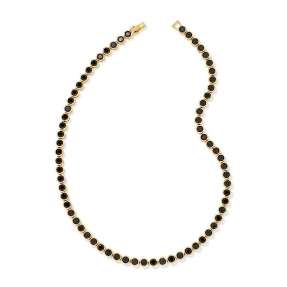 Bezel Tennis Bracelet Black spinel Tennis Bracelet,14K Gold plated spinel Bracelet, Stackable Bracelet For Women gift for her