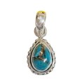 thumbnail image 1 of Bezel Turquoise Pendant, Solid Sterling Silver, Birthstone Turquoise Pendant, Genuine Turquoise Jewelry, Women Necklace Pendant, Gift Her, 1 of 4