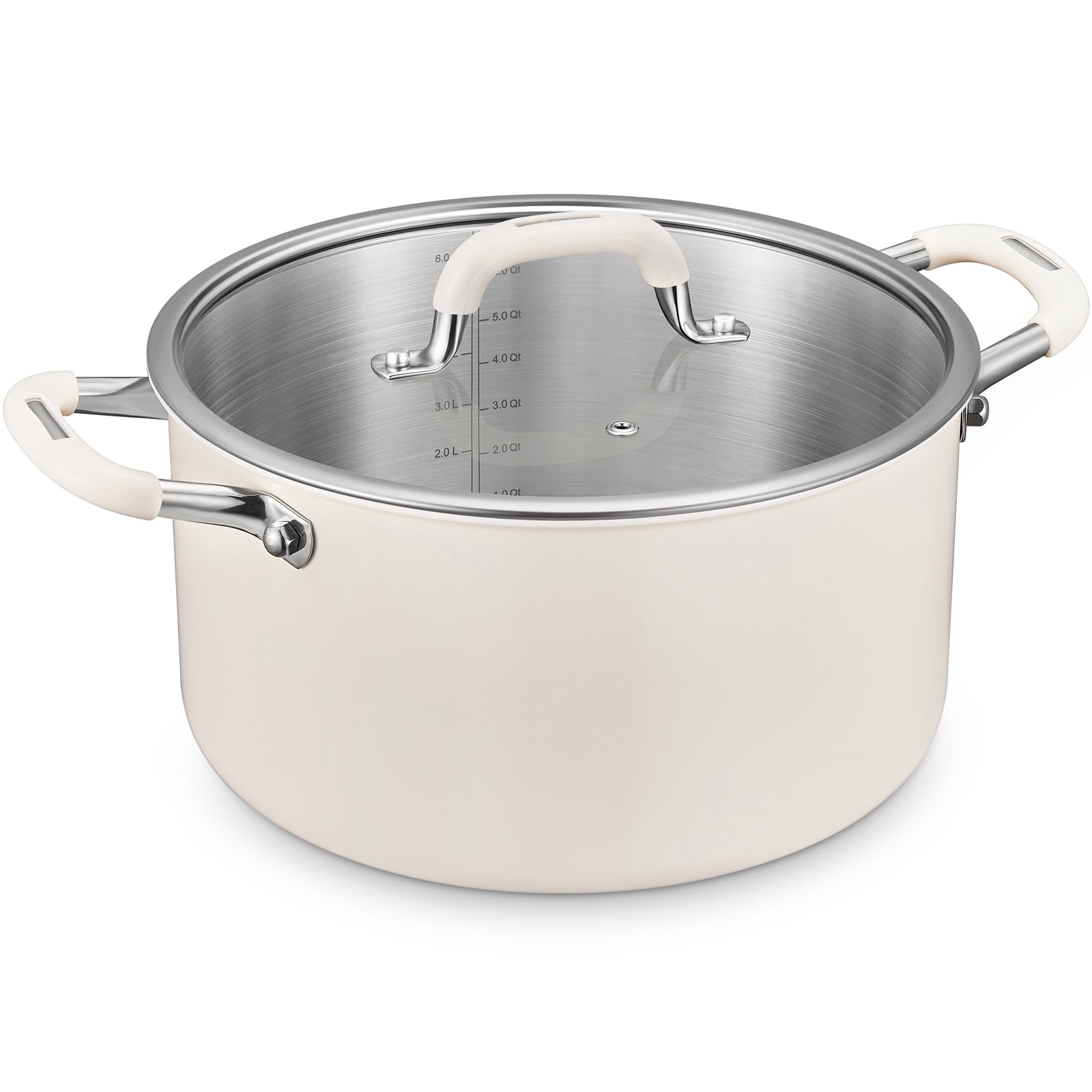 Bezia 12 QT Fully Clad 3-Ply Stainless Steel Stock Pot with Lid ...