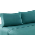 thumbnail image 1 of Bezons 4 Piece King Size Microfiber Sheet Set with 1800 Thread Count, Teal Blue- Saltoro Sherpi, 1 of 4