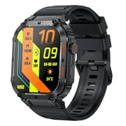 BezosMax Military Smart Watches for Men 1.96” HD Big Screen Rugged Smart Watch (Answer/Dial Calls) Outdoor Tactical Sports Watch Fitness Tracker Smartwatch for iPhone Compatible with Android Phones