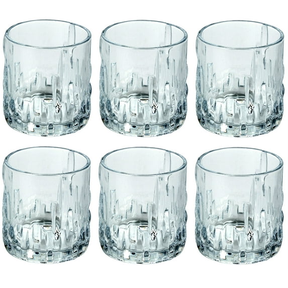 Bezrat Double Old Fashioned Glasses – Set of 6 DOF Glass - Drinking Glassware for Water, Juice, Whiskey, Scotch, Bourbon - Heavy Base – 12 oz