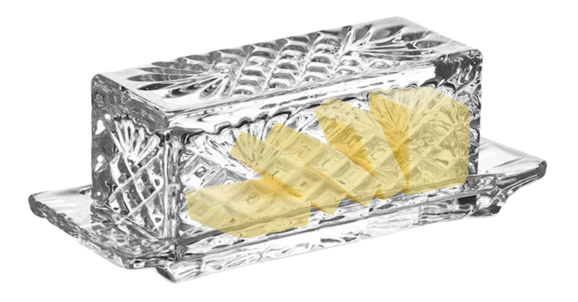 Bezrat Glass Butter Dish with Lid Butter Keeper Easy to Use and 100