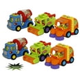 thumbnail image 1 of Bezrat Toys, Street Sweeper Truck, Cement Mixer Truck, Harvester Truck Toy Set Push and Go Friction Powered Wind it and Watch it Go Toys 6 in 1 Set (colors may vary) FREE GIFT INCLUDED, 1 of 6