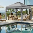 thumbnail image 1 of Bezseller 11x11 Pop up Gazebo, Outdoor Waterproof Gazebo Tent for Outdoors, Light Gray, 1 of 12