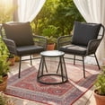 thumbnail image 1 of Bezseller 3-Piece Outdoor Wicker Furniture Set, Patio Conversation Set, Black, 1 of 7