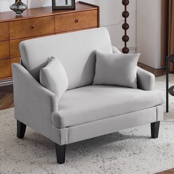 Bezseller 41" Oversized Accent Chair for Living Room and Bedroom, Light Grey