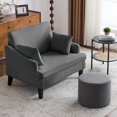 thumbnail image 1 of Bezseller 41" Oversized Accent Chair with Pouf Ottoman for Living Room, Dark Grey, 1 of 7