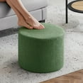 thumbnail image 1 of Bezseller Boucle Ottoman Round Foot Stool, 17x13 Floor Pouf with High-Density Foam Filling and Washable Cover, Modern Foot Rest for Living Room, Bedroom, Office, Chair, Green, 1 of 18