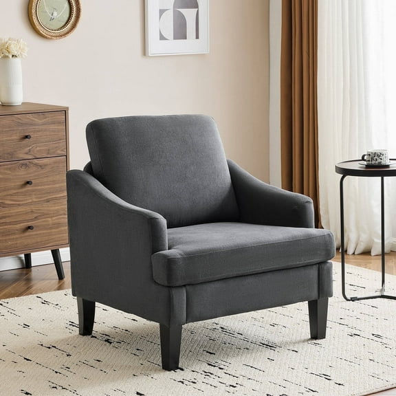 Bezseller Modern Accent Chair, Upholstered Armchair with Solid Legs,for Living Room, Bedroom, Office, Beige