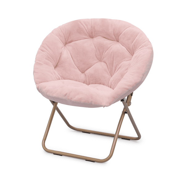 Bezt Pink Folding Comfy Cozy Faux Fur Outdoor Lounge Chair - Set of 1
