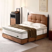Bezzze Queen Mattress in a Box, 12 inch Cloud Soft Hybrid Mattress with Memory Foam & Pocketed Coils for Pressure Relief, CertiPUR-US Certified