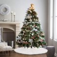 thumbnail image 1 of Bfantian 30 Inches Beige Knitted Christmas Tree Skirt,Small Tree Skirts for Pencil Tree,Cable White Plush Faux Fur Christmas Tree Mat Rustic Farmhouse Decorations Xmas Home Party Holiday Decor-White, 1 of 7
