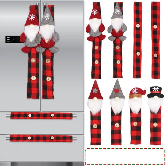 Bfantian 8PCs Christmas Refrigerator Handle Covers, Cute Snowman Kitchen Appliance Handle Covers Protector For Ovens, Fridge, Dishwashers Christmas Decorations