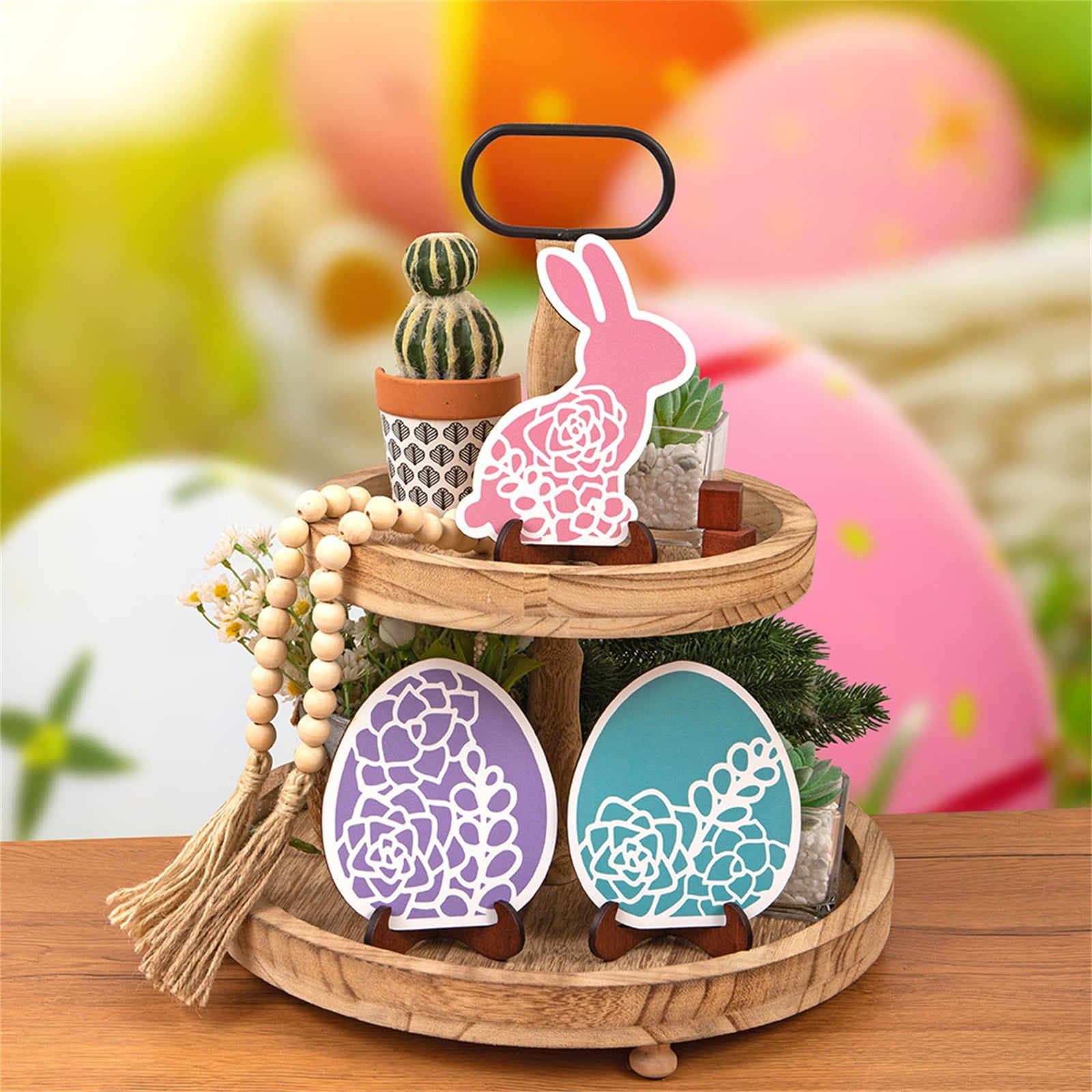 Bfantian Easter Carrots Tiered Tray Decor Tiered Tray Ornament