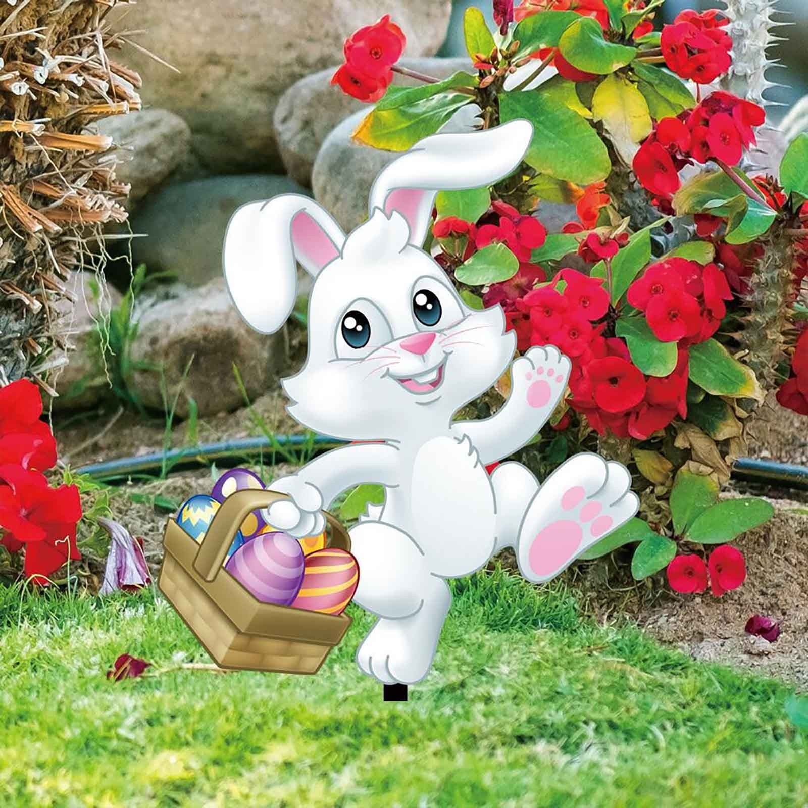 Bfantian Easter Decorations Outdoor Yard Signs Easter Gnomes Bunny Eggs