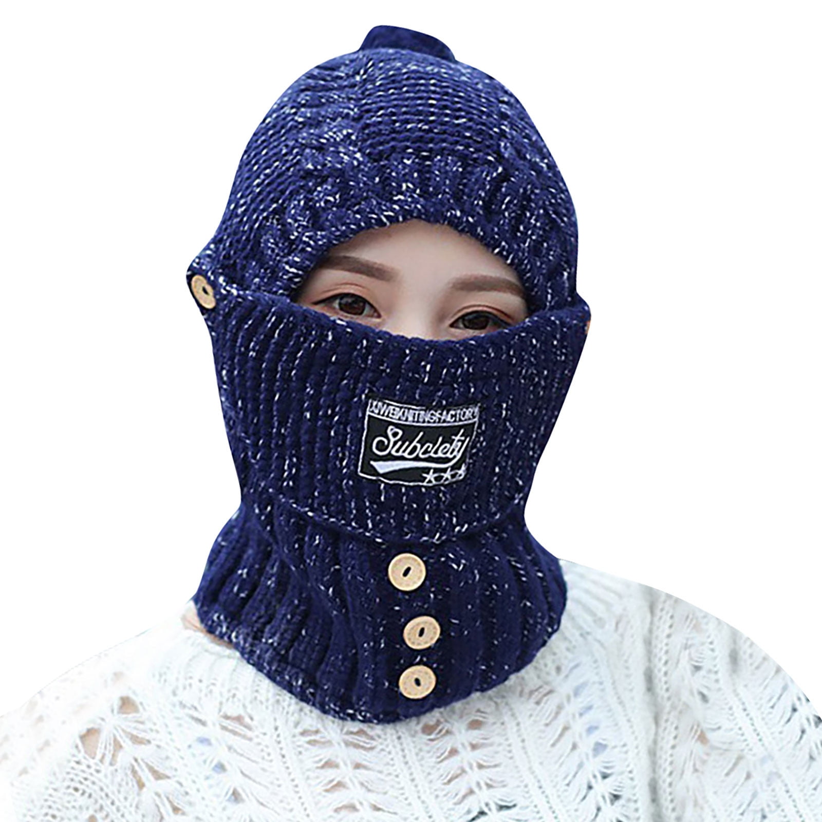 Bfantian Flannelette Lined Winter Hats Knitted Hat With Ear Protectors