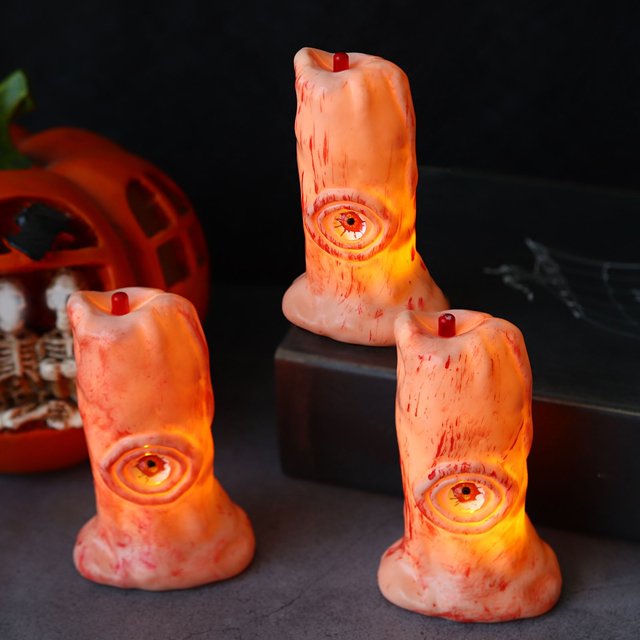 Bfantian Halloween Blood Eye Lamp, LED Electronic Light Candle, Battery