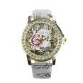 Bfantian Rose Pattern Leather Band Analog Quartz Wrist Watches