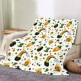 Bfantian St Patricks Day Throw Blanket, Clovers And Shamrocks Design