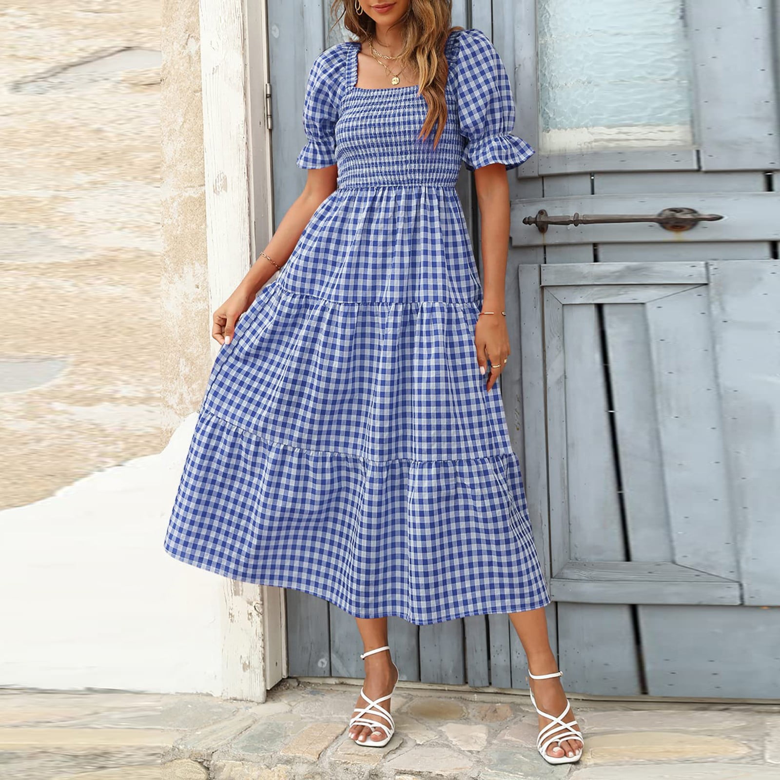 Square Neck Best Beach Dresses On Amazon Women's Summer Casual - Main Image