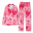 Bfantian Women's Casual Suit Valentine's Day Printed Top+Pants Home
