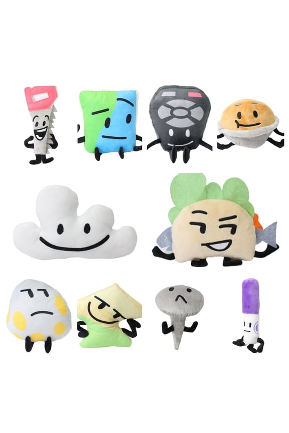 Bfdi Plushies for Dream Island Plush Toys, Soft & Huggable Stuffed Throw Pillows Cartoon Anime Toys Home Decorations - 10Pc