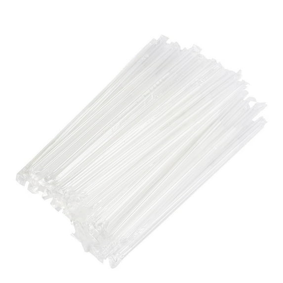 Bfogop 100 Pcs Flexible Clear Plastic Extendable Drinking Straws, Extra Long Disposable Bendy Party Fancy Straws Plastic Long Flexible Straws Soda Straws Party Cocktail Straws