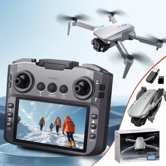 Bfogop 1080P ESC Camera Drone Featuring 4.3-Inch Screen Remote, Brushless Motor, WiFi FPV, Foldable Design, and Includes Storage Card & Accessories
