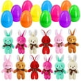 thumbnail image 1 of Bfogop 12 Pack Prefilled Easter Eggs with Stuffed Animals,3.15" Plastic Easter Eggs Filled with Bunny Toys,Perfect for Party Basket Stuffers Fillers, 1 of 7