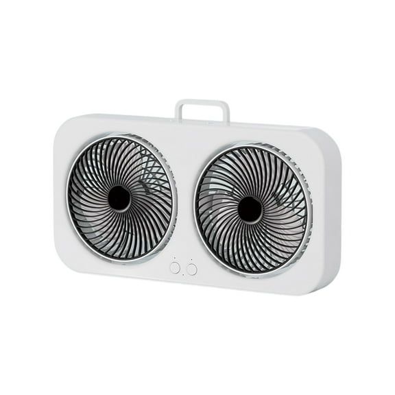 Bfogop 15" Twin Window Fan with Rotatable Fans, 3-Speeds, Vertical Window Fan Rotation USB Rechargeable Portable Automatic Rotating Hanging Fan For Home Office Wall Mounted Fan