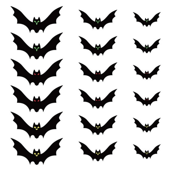 Bfogop 18 Pcs Hanging Bats Halloween Decoration,Halloween Decorations Outdoor Scary Black Bat,Tree Party Decor Signs for Door Window Lawn Garden Front Porch Home Yard Outside