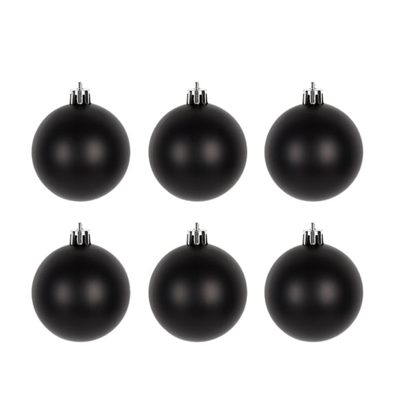 Bfogop 2.4" Christmas Ball Ornaments Black 6 Pcs Shatterproof Christmas Tree Decorations Xmas Tree Christmas Ornaments Balls for Halloween Wedding Holiday Party Wreath Home Decor