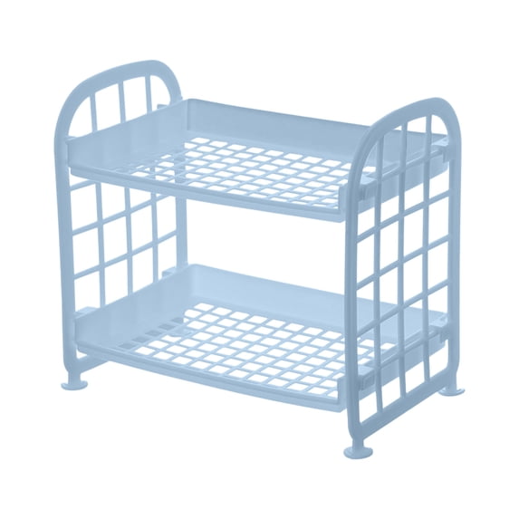 Bfogop 2 Tier Dish Drying Rack, Dish Rack for Kitchen Counter, Anti-Rust Dish Strainer Rack with Drainboard Set, Kitchen Organizer with Cup Holder, Utensil Holder