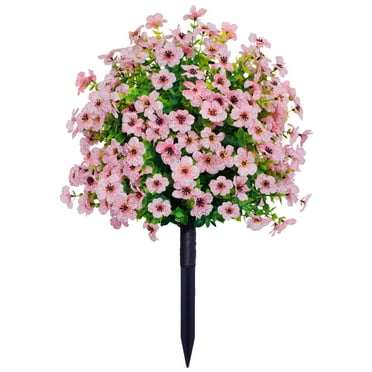 Bfogop 23" Artificial Violet Flowers Boxwood Topiary Ball with for Outdoor, UV Resistant Faux Greenery Shrubs, Realistic Fake Bushes Plants for Garden, Yard, Front Porch, Patio Decor