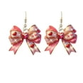thumbnail image 1 of Bfogop 2D Acrylic Bow Earrings for Women Red Ball Bow Earrings Pearl Bowknot Drop Earrings Anniversary Chrsitmas Valentine's Jewelry Holiday Gift for Women Holiday Accessories, 1 of 6