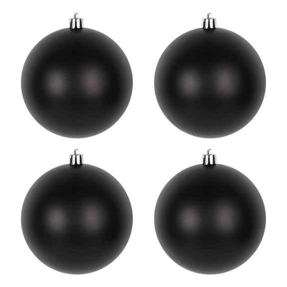 Bfogop 4Pcs Matte Black Ball Christmas Ornaments, Hanging Baubles for Xmas Tree Decoration, 4inch Decorative Ball Ornaments Shatterproof Xmas Decorations Set for Holiday Decor