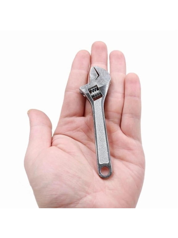 4'' Tiny Adjustable Wrench, Mini Wrenches Small CrescentWrench Chain Wrench CrescentWrench Set Locking Adjustable Keychain Wrenches Hand Knurl Tool for Repair Micro Equipment