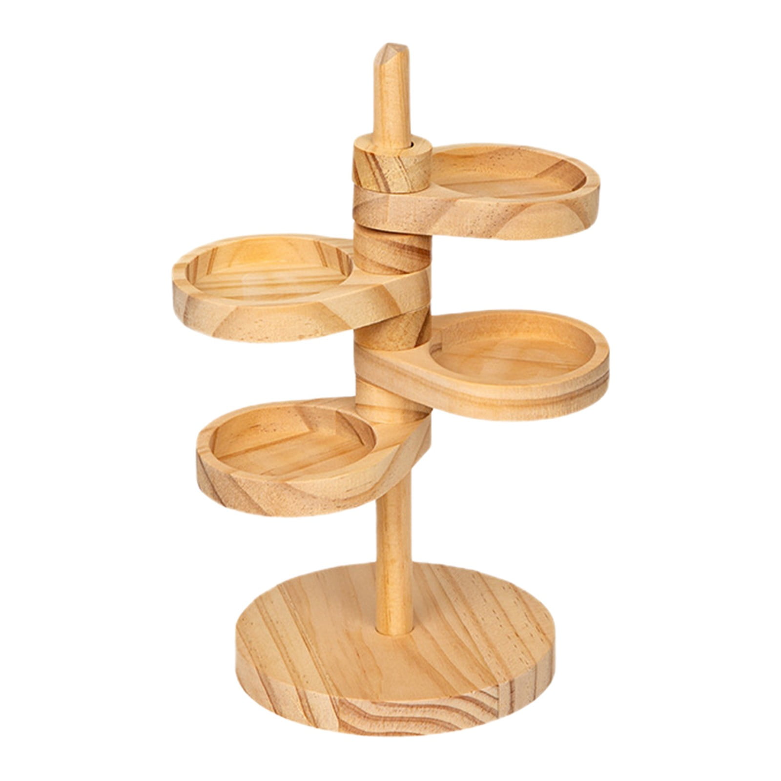 Bfogop 4Tier Wooden Rotatable Storage Rack, Solid Wood Desktop ...