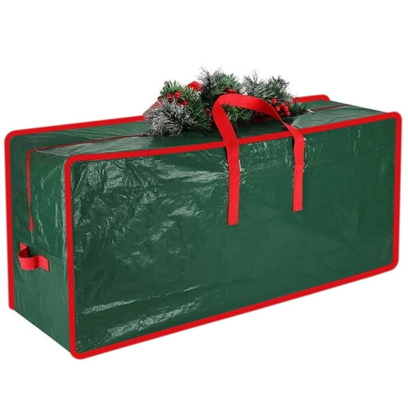 Bfogop 5.4 ft Christmas Tree Storage Bag - Durable Heavy Duty Extra Large Artificial Xmas Holiday Tree Bag with Reinforced Carrying Handles and Wheels and Dual Zippers Wide Opening