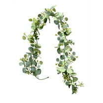Bfogop 5.8FT White Flower Garland,Hanging Spring Flower Garland Artificial Rose Floral Vines Fake for Wall Backdrop Wedding Arch Tea Party Door Mantle Decoration