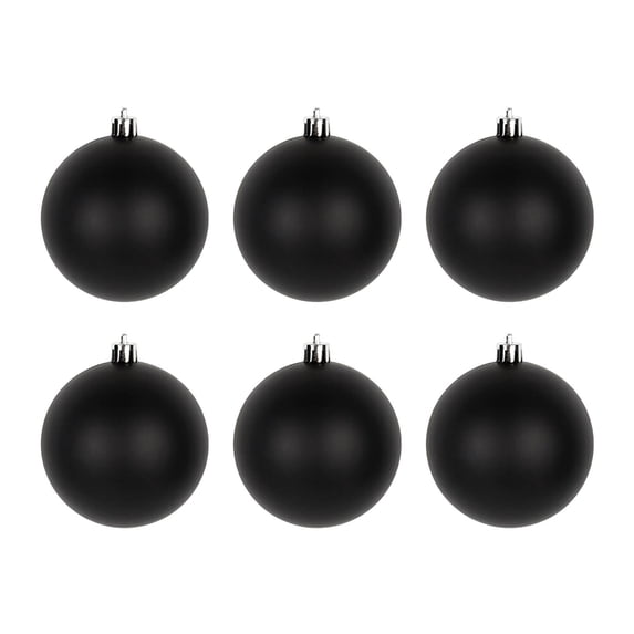 Bfogop 6Pcs Matte Black Ball Christmas Ornaments, Hanging Baubles for Xmas Tree Decoration, 3.15inch Decorative Ball Ornaments Shatterproof Xmas Decorations Set for Holiday Decor