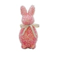 thumbnail image 1 of Bfogop 9.4 Inch Shiny Flocked Foam Bunny Figurines Easter Glitter Flocked Bunny Table Decor Spring Rabbit Figurines with Bow Tie for Home Office Indoor Party, 1 of 6