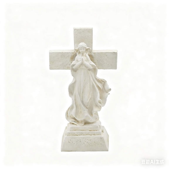 Bfogop Angel Garden Statue, Warm Light Solar Garden Decor,Waterproof Outdoor Garden Decor Praying Angel Figurine Sculpture for Mom or Birthdays, Lawn Yard Patio, Sympathy Gift, White