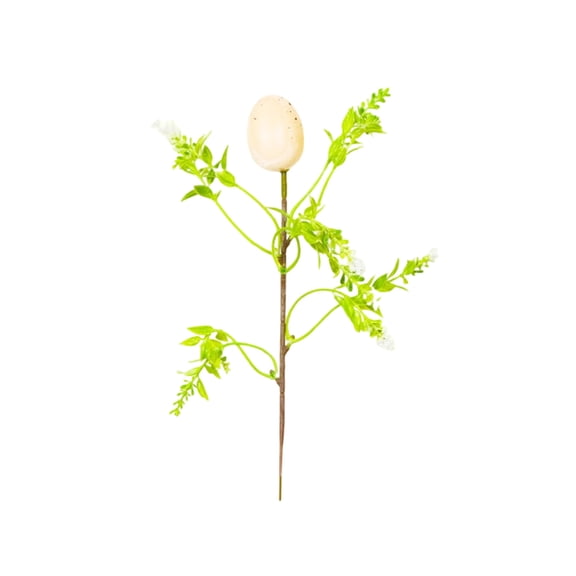 Bfogop Artificial Easter Spray Vine with Pastel Easter Eggs and Green Leaves Decorative Spring Floral Stems Egg Twig Branches for Floral Decoration 12 Inch