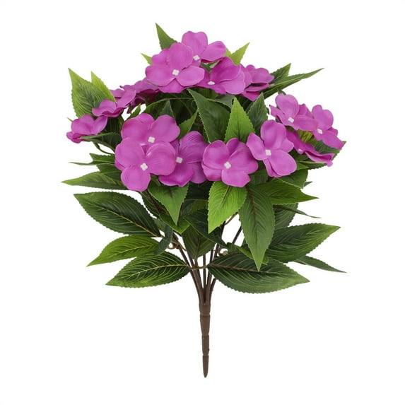 Bfogop Artificial Impatiens Flowers for Outdoors Faux Impatiens Bushes Colorful Silk Flowers Artificial Impatiens Bouquet for Patio Lawn Garden Pot Hanging Basket Porch Decoration
