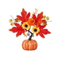 thumbnail image 1 of Bfogop Artificial Pumpkins LED Light Decoration, Fall Pumpkin Maple Leaves and Berries for Table Centerpiece,Thanksgiving and Home Decor with Outdoor Halloween Autumn Decorations, 1 of 6