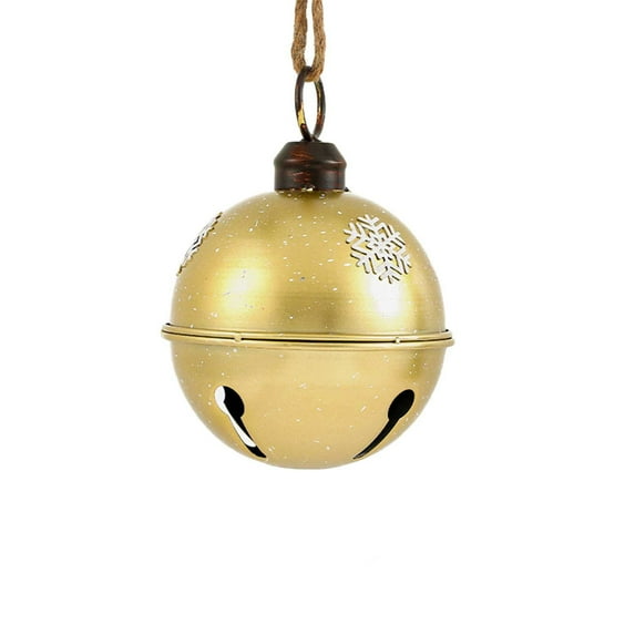 Bfogop Big Christmas Jingle Bells Decorations Gold Giant Iron Christmas Ball 6.3 Inch Jingle Bell Yard Decor Rustic Vintage Christmas Decor for Xmas Holiday Tree Doorway Home Garden Decor