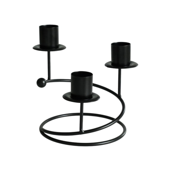 Bfogop Black Candle Holders 3 Arms Candlestick Holders for Pillar Candles Candelabra Decor Spiral Structure Metal Christmas Candlestick Holders Decor for Home Table Church Party