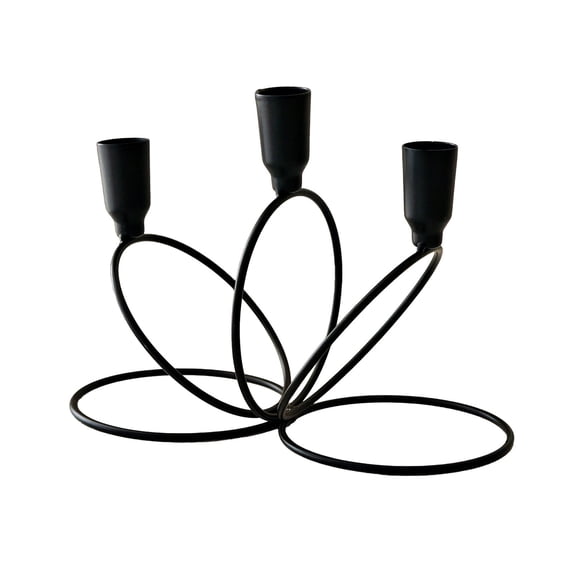 Bfogop Candelabra Metal Candle Holders 3 Arm Candlestick Holder for Theme Party Table Centerpiece Decoration Dining Room Birthday Holiday Christmas Thanksgiving Wedding 8.3x6Inch
